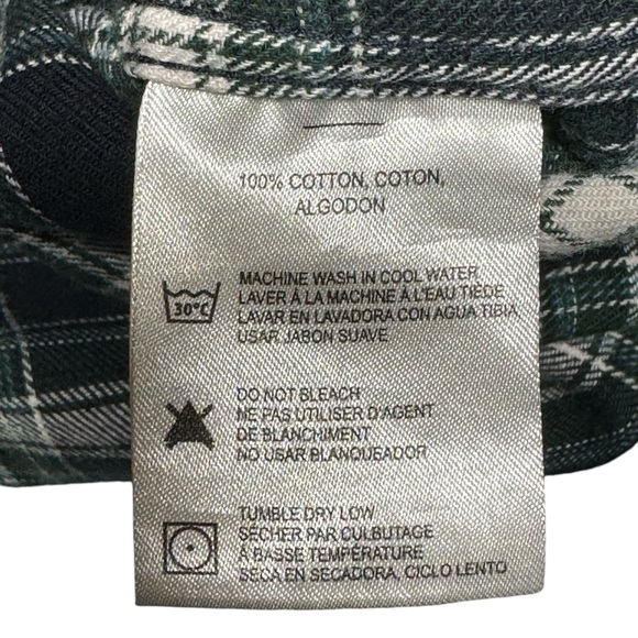 Boston Traders Men’s Button Down Plaid Flannel Shirt Sz Large Blue Green Casual - Picture 8 of 9